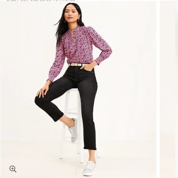 LOFT Mid Rise Girlfriend Jeans - Picture 3 of 3